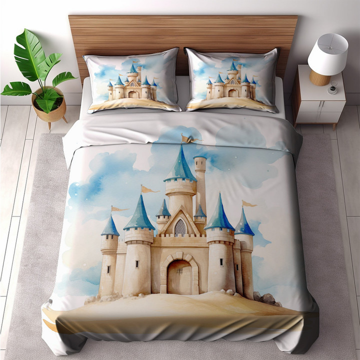 Sharp Artwork Of Cute Castle Printed Bedding Set Bedroom Decor