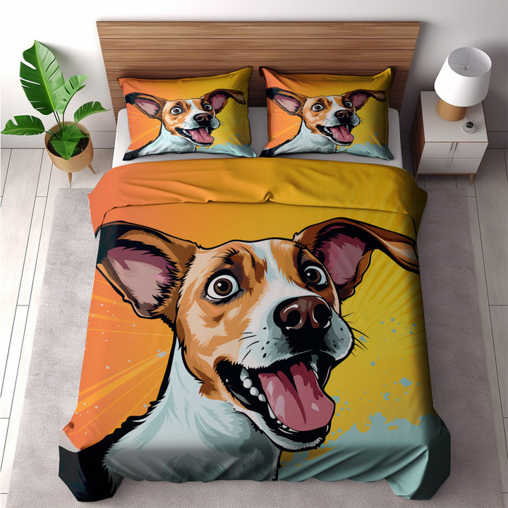 Russell Terrier Dog Funny Animal Pop Art Design Printed Bedding Set Bedroom Decor