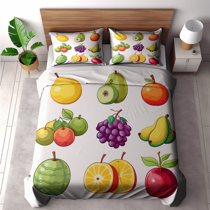 Set Up Tropical Fruits Printed Bedding Set Bedroom Decor