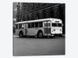 1930s-1940s Public Transportation Trackless Trolley Electric Bus About To Round Street Corner Cleveland Ohio USA