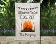 Fire Pit Yard Flag Personalized, Campfire Flag