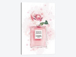 Rose On Perfume In Blsuh With Painted Background