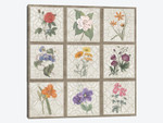 Monument Etching Tile Flowers Square I