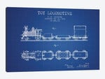 F.W. Carpenter Toy Locomotive Patent Sketch (Blue Grid)
