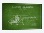 Helicopter Green Patent Blueprint