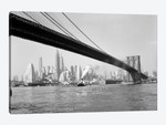 1940s-1950s Skyline Of Lower Manhattan With Brooklyn Bridge From Brooklyn Across The East River