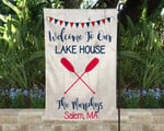 Lake House Yard Flag, Red White and Blue Lake House Sign