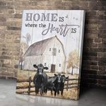 Canvas Angus Cow Home Is