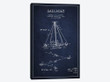 Double Ended Sailboat Navy Blue Patent Blueprint