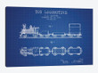 F.W. Carpenter Toy Locomotive Patent Sketch (Blue Grid)