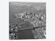 1950s Aerial Of Downtown Manhattan East And Hudson Rivers Meet In Harbor Brooklyn And Manhattan Bridges