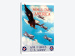 WWII Poster Of A Bald Eagle Flying In The Sky With Fighter Planes