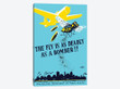 WPA Propaganda Poster Of A Bomber Plane And A Fly Dropping Germs