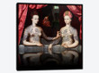 Portrait présumé de Gabrielle d'Estrées et de sa soeur la duchesse de Villars -Two Sisters with Fu Dog Tattoo Pink and Blue