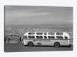 1950s Sightseeing Tour Bus Parked At Twin Peaks For View Of San Francisco And Bay Area California USA