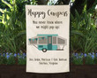 Burlap Pop up Camper Flag Personalized, You never know where we might pop up flag