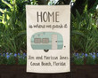 Burlap Camper Flag Personalized, Home is where you park it Flag