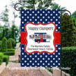Patriotic Pop Up Camper Flag for Campsite Personalized, Happy Campers Flag