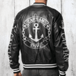 Personalized boat captain Bomber Leather Jacket