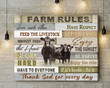 Canvas Angus Cow Farm Rules