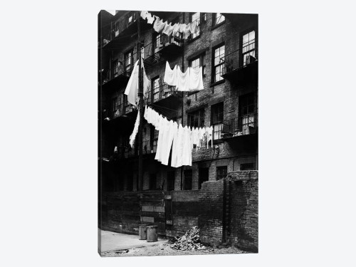 1930s Tenement Building With Laundry Hanging On Clotheslines I