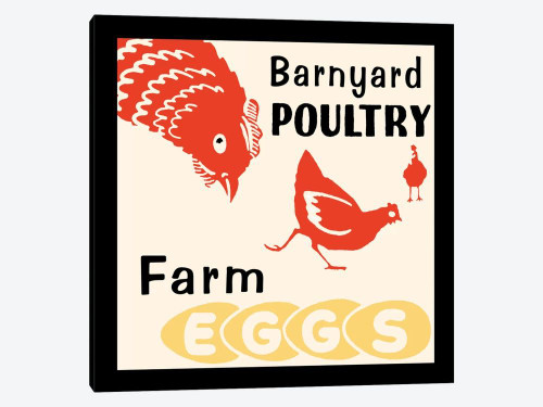 "Barnyard Poultry" Vintage Farm Eggs Advertisement