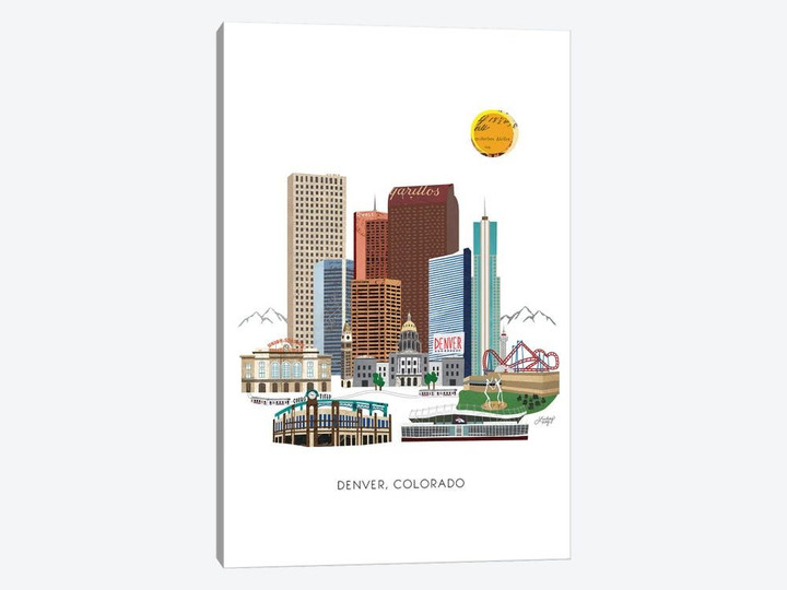 Downtown Denver Collage Illustration