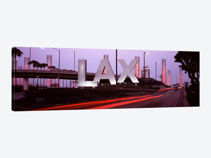 Airport at dusk, Los Angeles International Airport, Los Angeles, Los Angeles County, California, USA