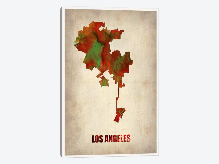 Los Angeles Watercolor Map