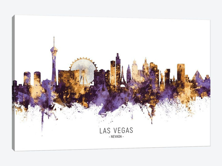 Las Vegas Nevada Skyline Purple Gold