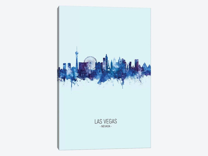 Las Vegas Nevada Skyline Portrait Dark Blue