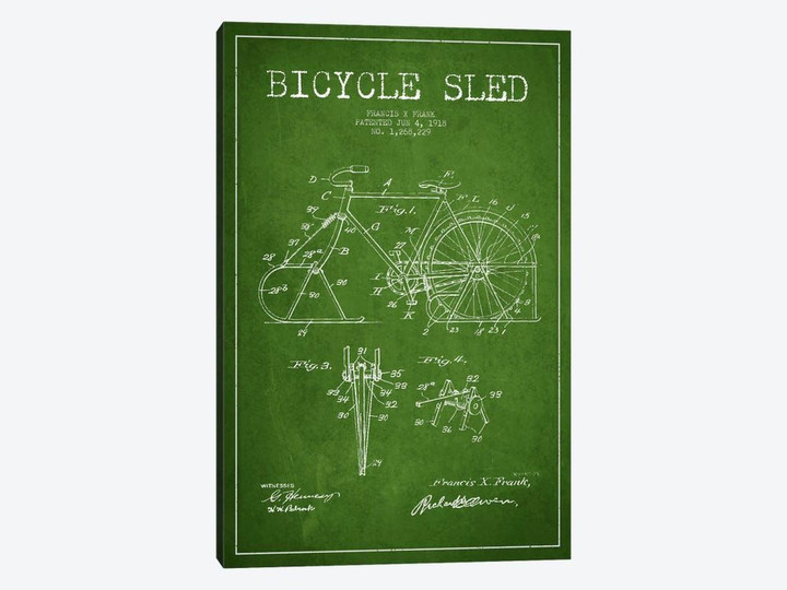 Bike Green Patent Blueprint