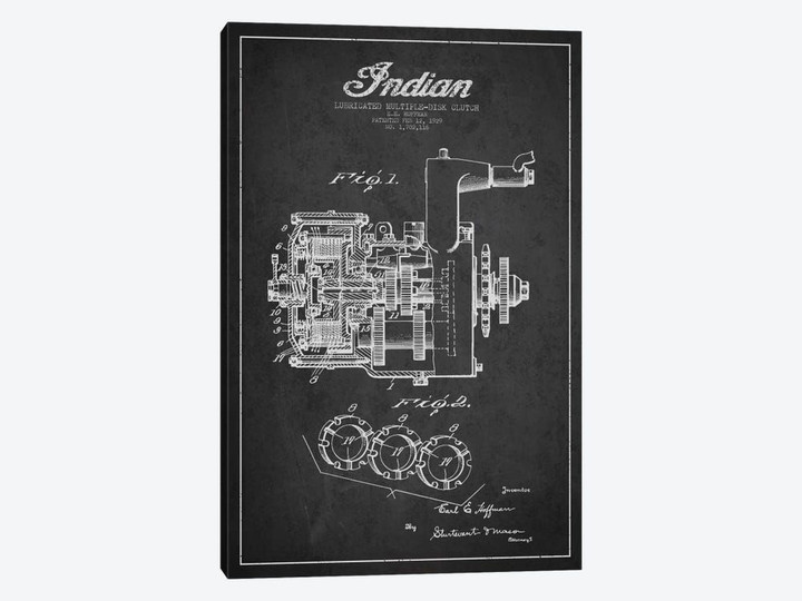 Indian Clutch Charcoal Patent Blueprint