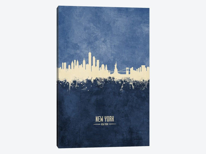 New York New York Skyline Navy