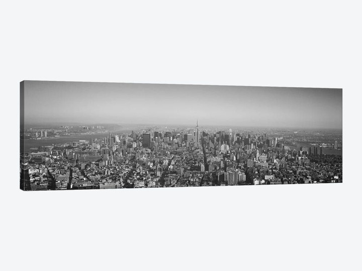 New York Panoramic Skyline Cityscape (Black & White)