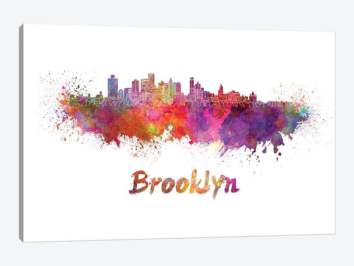 Brooklyn Skyline In Watercolor