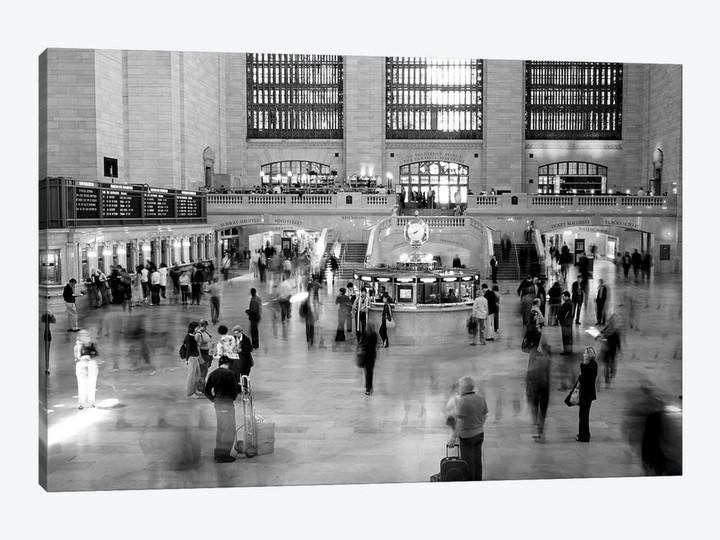 Passengers At Grand Central Station, Manhattan, NYC, New York State, USA (Black And White)