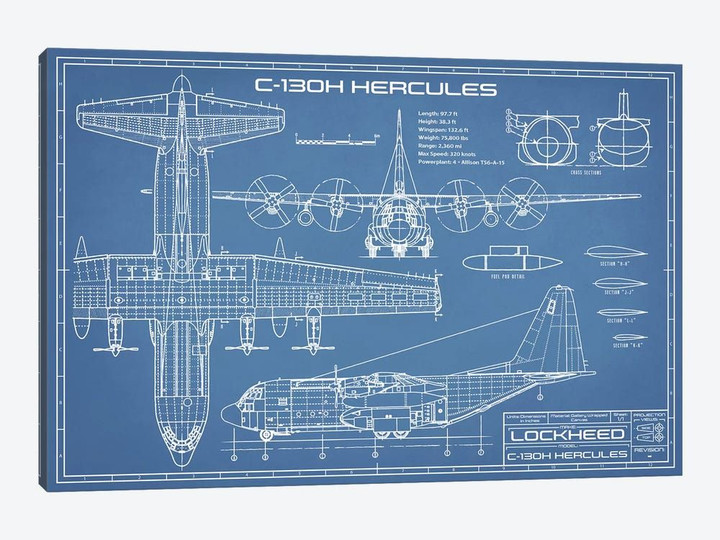 C-130 Hercules Airplane Blueprint