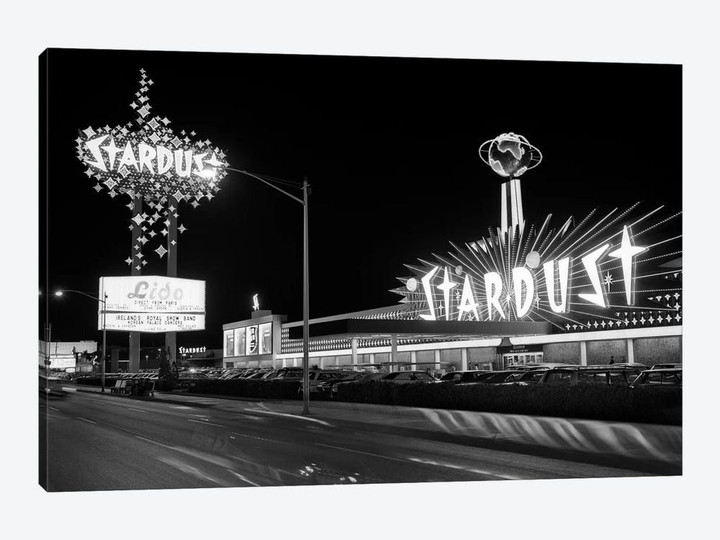 1960s Night Scene Of The Stardust Casino Las Vegas Nevada USA