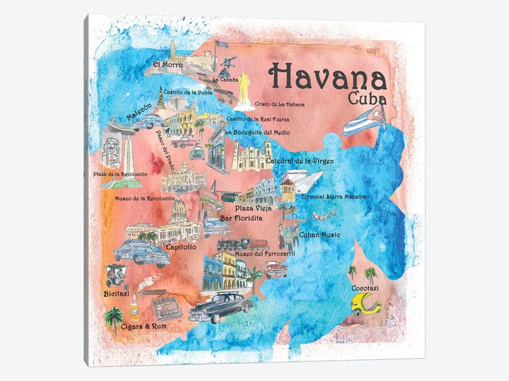 Havana, Cuba Illustrated Travel Poster