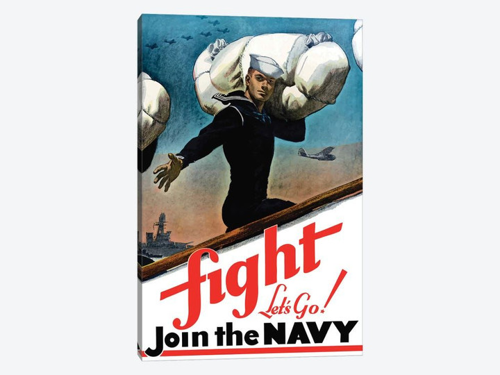 WWII Poster Of A United States Sailor Heading Off To War