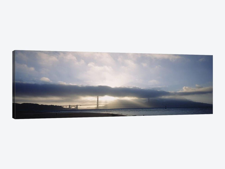 Silhouette of a bridge, Golden Gate Bridge, San Francisco, California, USA