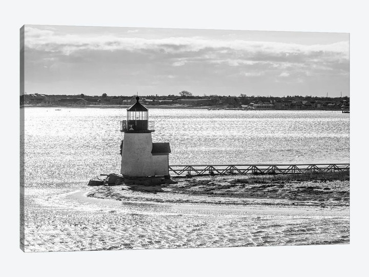 Usa, New England, Massachusetts, Nantucket Island, Nantucket Town, Brnt Point Lighthouse From Nantucket Ferry