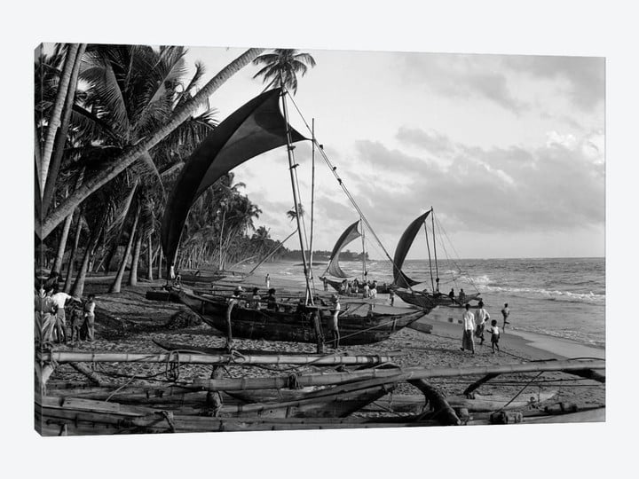 1930s Catamarans On Tropical Beach Indian Ocean Sri Lanka