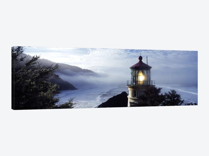 Foggy Day At Heceta Head Lighthouse State Scenic Viewpoint, Lane County, Oregon, USA
