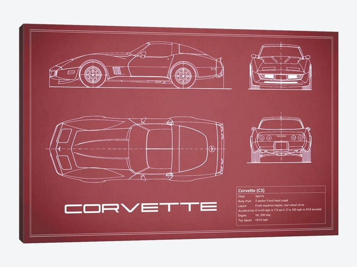 Chevrolet Corvette C3 Body Type (Maroon)