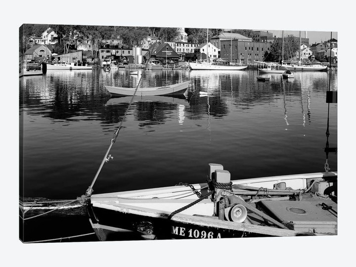 1960s Boats Dock Harbor Maine USA
