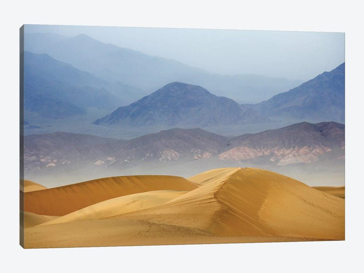 Usa, California, Death Valley National Park. Sand Dunes On Stormy Day.