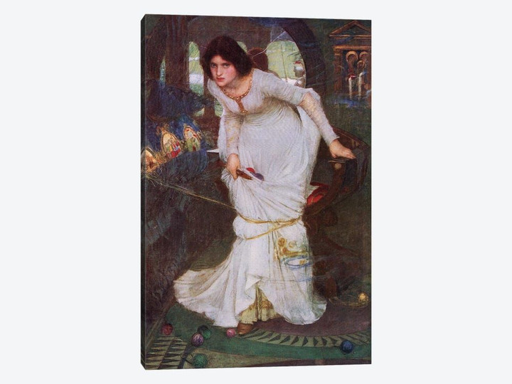 The Lady Of Shalott Looking At Lancelot (Lithograph From 1915 Edition Of Bibby's Annual)