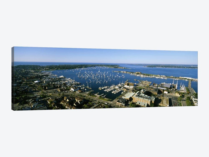 Aerial View Of Newport Harbor, Newport, Rhode Island, USA